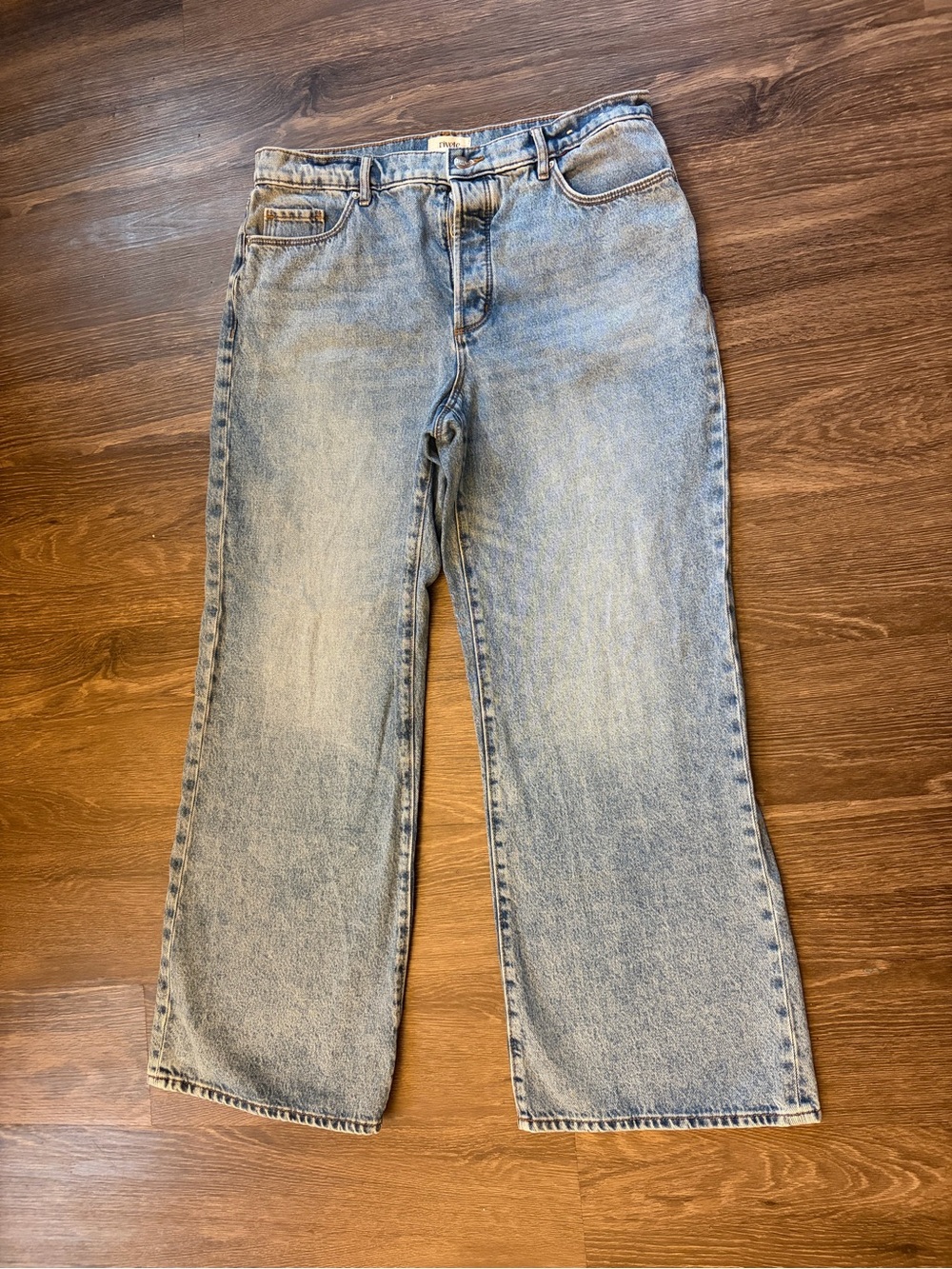 Rivete Denim Wide Leg Jeans 30 Light Wash 100% Cotton Y2K Baggy Denim